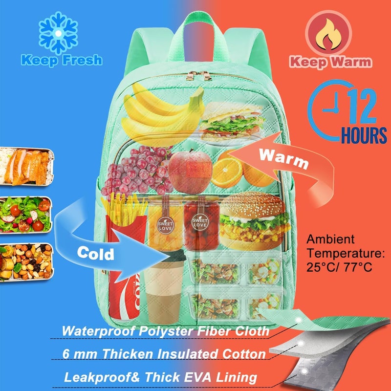 Weitars Lunch Backpack For Women Men,20L Cooler Backpack Insulated Lunch Bag For Women With Side Pockets Waterproof,Meal Prep Backpack,Adult Backpack Cooler For Lunch Picnic Hiking Camping Beach - Image 5